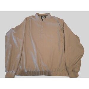 FOOTJOY LONG SLEEVE PULLOVER GOLF JACKET 1/4 ZIP Medium MEN'S JACKET BEIGE